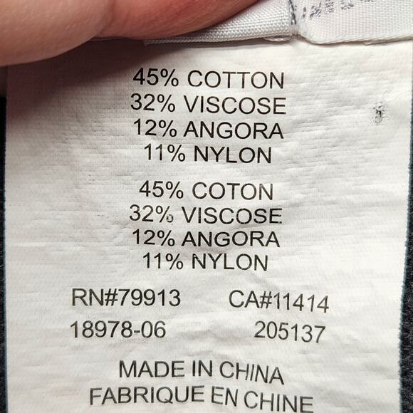 A Pea in the Pod Charcoal Gray Funnel Neck Belted Sweater Knit Poncho Women S/M - Picture 4 of 10